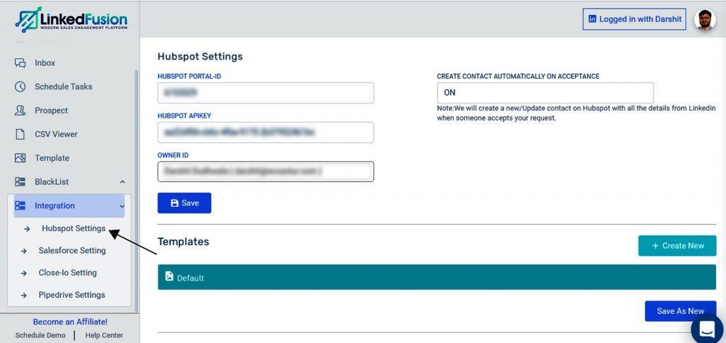 HubSpot Settings