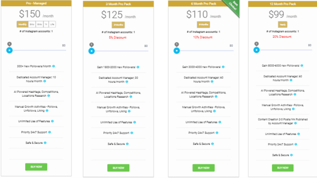 Social media automation tool pricing options