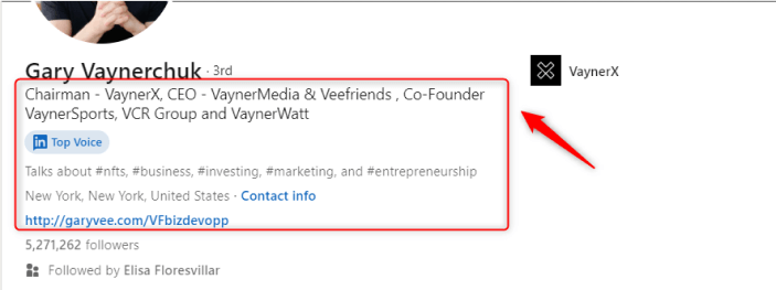 linkedin profile heading