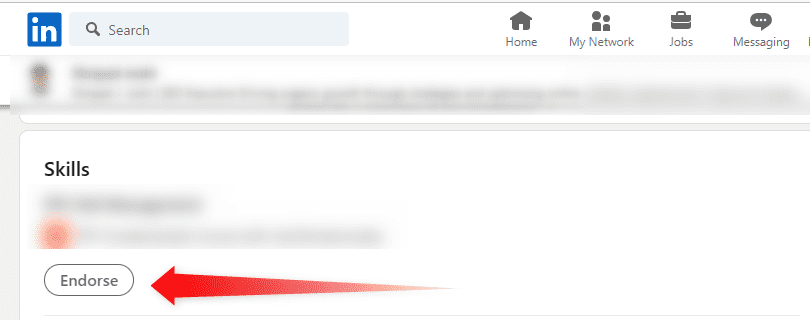 LinkedIn Endorsement option
