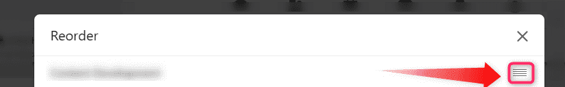 Reorder setting option