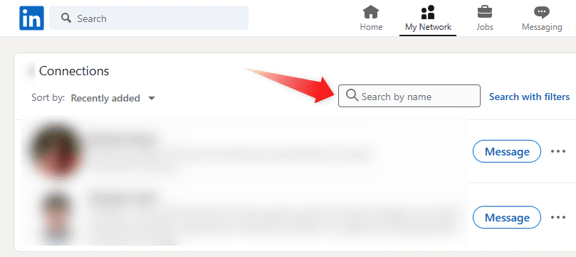 Search people in search bar