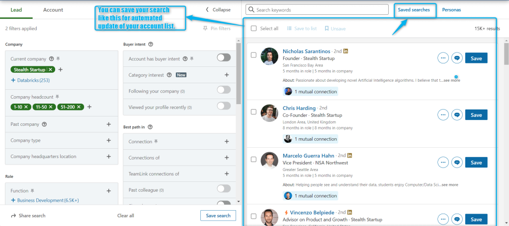 linkedin sales navigation dashboard